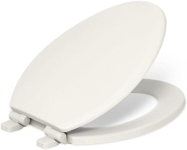 KOHLER 20454-96 Ridgewood Elongated Soft Close Toilet Seat. Quiet Close. Wood Toilet Seat. Home Essentials. Biscuit