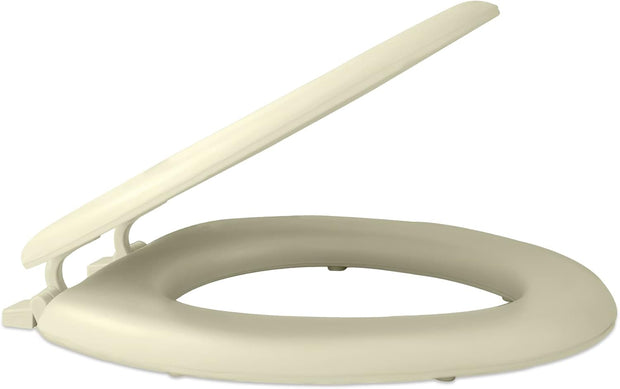 Soft Elongated Vinyl Toilet Seat. Bone - 19 Inch Soft Vinyl Cover with Comfort Foam Cushioning - Fits All Elongated Size Fixtures - Easy to Install Fantasia by Achim Home Decor