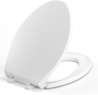 Elongated Toilet Seat. Soft-Slow Close. Oval(Oblong) Toilet Seat For Elongated Toilets. Quiet-Close Lid And Seat. Easy To Install And Clean. Never Loosen. White(18.5)