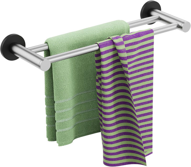 ULIBERMAGNET Magnetic Double Towel Bar. Adjustable Silver Heavy Duty Towel Holder. 22LB Capacity Non-Slip Magnetic Dishcloth Rod Rack for Refrigerator. Dishwasher. Laundry. RV. Kitchen