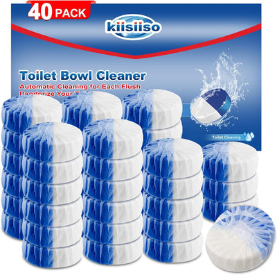 KIISIISO Toilet Bowl Cleaners 40 PACK.Long-Lasting Toilet Bowl Cleaner Tablets with Sustained-Release Technology Against Tough Stains.Automatic Toilet Cleaner for Deodorizing & Descaling